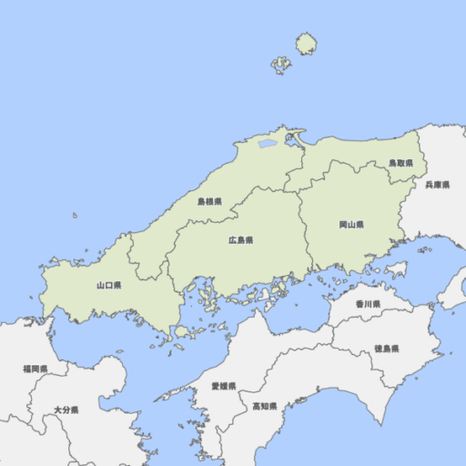 中国地方地図