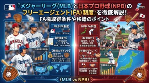 『メジャーリーグ（MLB）と日本プロ野球（NPB）のフリーエージェント（FA）制度』を徹底解説！