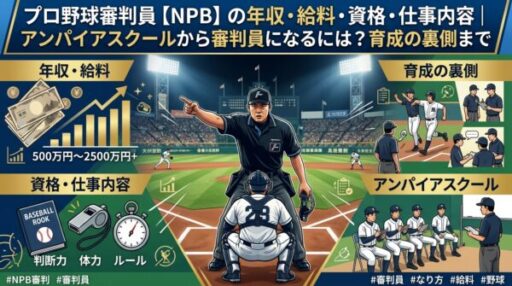プロ野球審判員【NPB】の年収・給料・資格・仕事内容｜アンパイアスクールから審判員になるには？育成の裏側まで