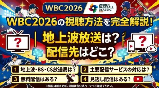 WBC2026の視聴方法を完全解説！