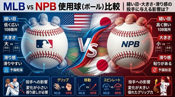 MLB vs NPB 使用球(ボール)比較