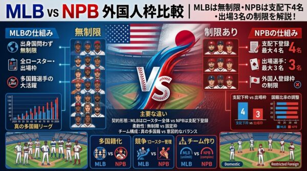 MLB vs NPB 外国人枠比較