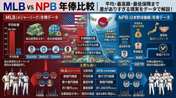 MLB vs NPB 年俸比較
