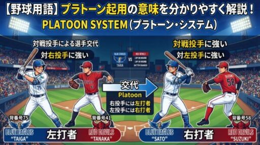 【野球用語】プラトーン起用の意味を分かりやすく解説！