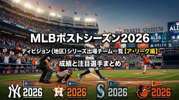 MLBポストシーズン2026 ディビジョン（地区）シリーズ出場チーム一覧【ア・リーグ編】